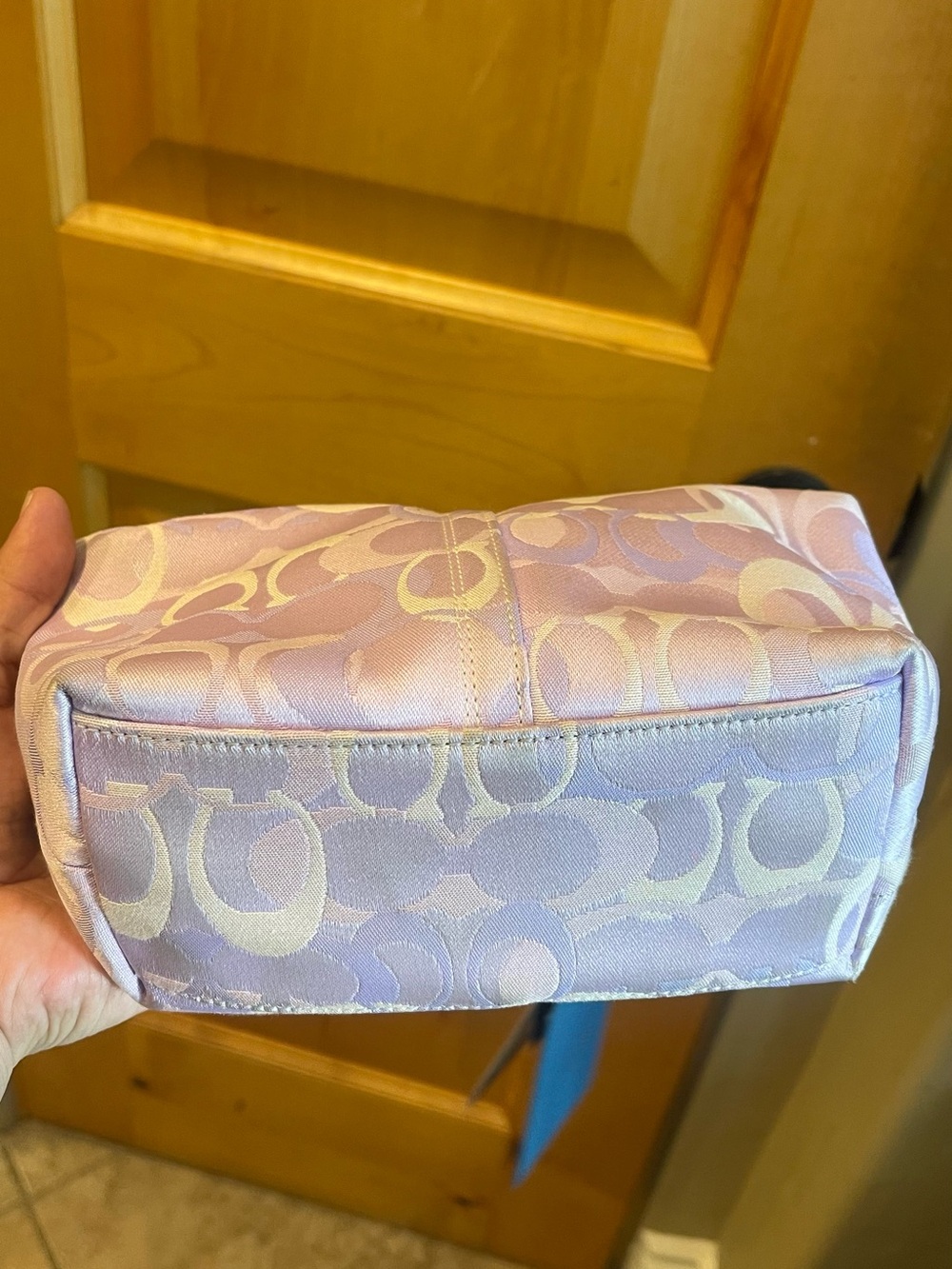 Rare Coach Lavender Signature Mini Top-Handle Bag purse purple crystal lady bag - Picture 5 of 6
